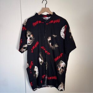 FRIDAY THE 13TH fandom cosplay lightweight button up movie shirt XL